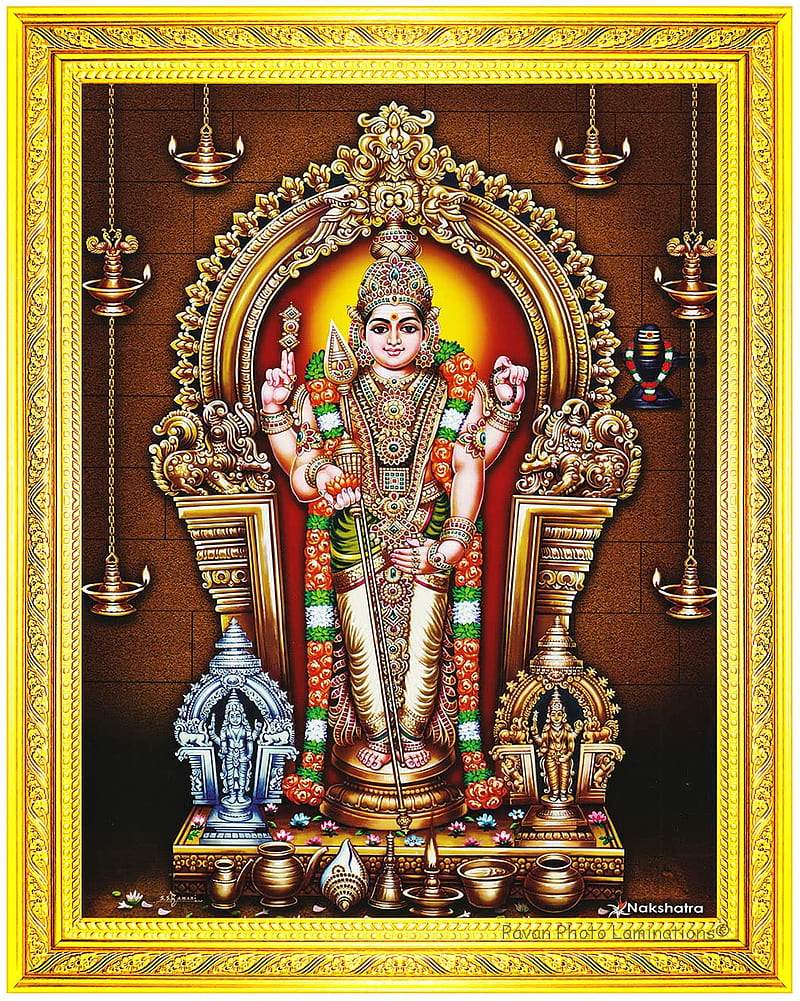 Buy Pavan Laminations, Lord Thiruchendur Murugan Subramanya Subrahmanya Subramanian Kumara Swamy Palani Vel Karthikeya Kartikeya God Frame, Small Size for Pooja Room cm, R53S Online at Low Prices in India, HD phone wallpaper