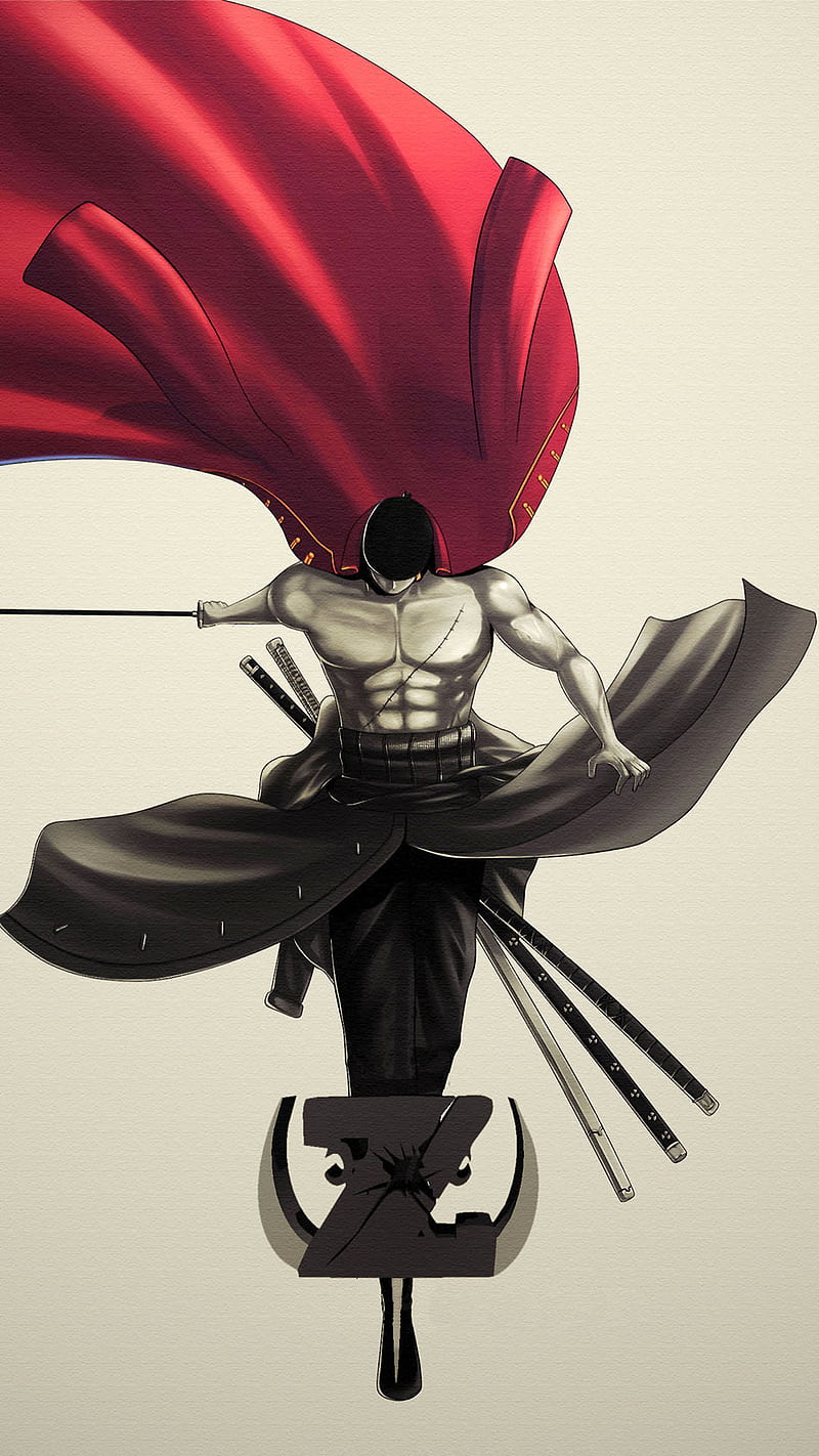 One Piece Roronoa Zoro & Swords Black Wallpapers for iPhone 4k