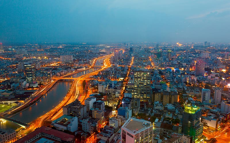 Cities, Vietnam, Ho Chi Minh City, , Time Lapse, Saigon River, HD wallpaper