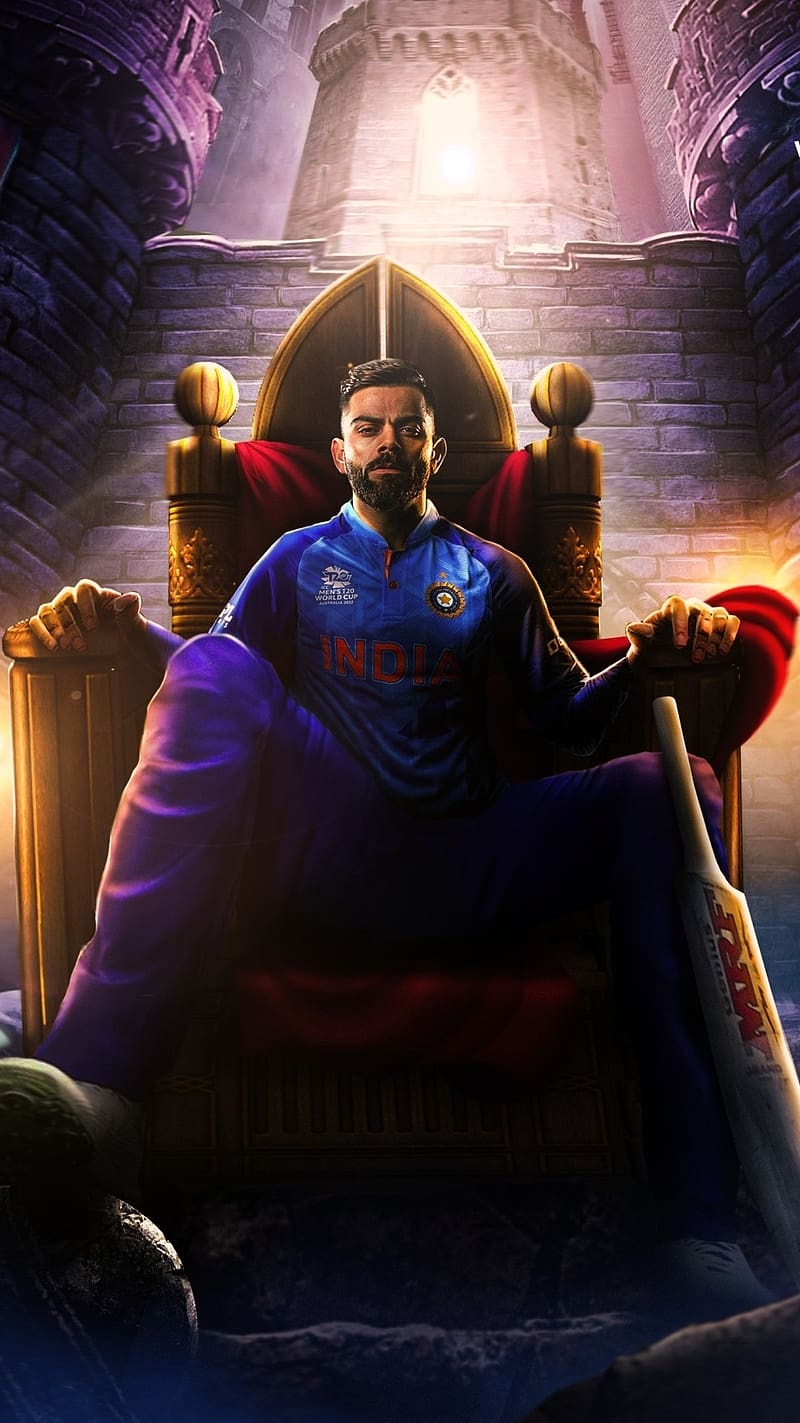 Virat Kohli , Sitting On Throne, sitting, throne, king kohli, cricketer, sports, HD phone wallpaper