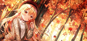Wallpaper : fall, anime girls, red, school uniform, autumn, flower, season  1280x1024 - ShiftySigma - 244249 - HD Wallpapers - WallHere