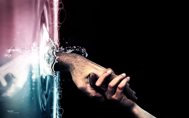 Save me..., hands, hand, save, abstract, HD wallpaper