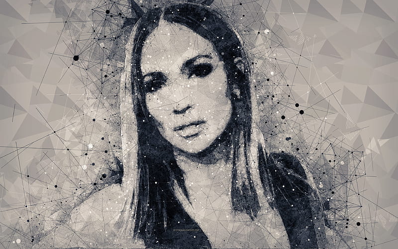 Jennifer Lopez American singer, person, creative geometric portrait, star, creative art, HD wallpaper