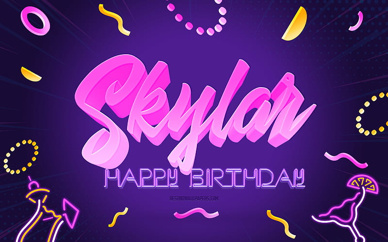 Happy Birtay Skylar Purple Party Background, Skylar, creative art, Happy Skylar birtay, Skylar name, Skylar Birtay, Birtay Party Background, HD wallpaper