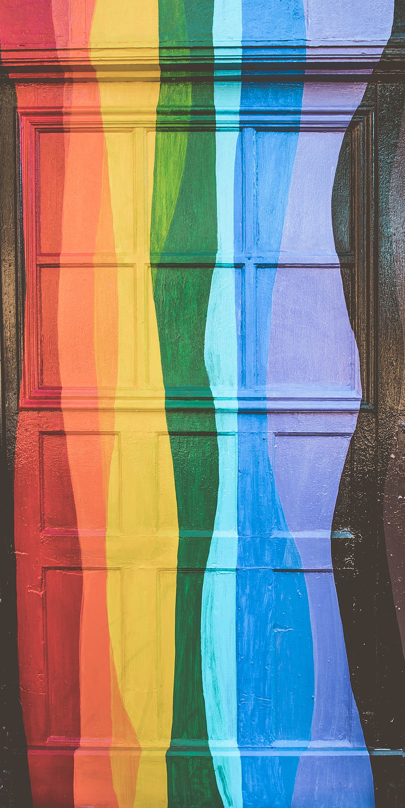 multicolored wooden closed door, HD phone wallpaper