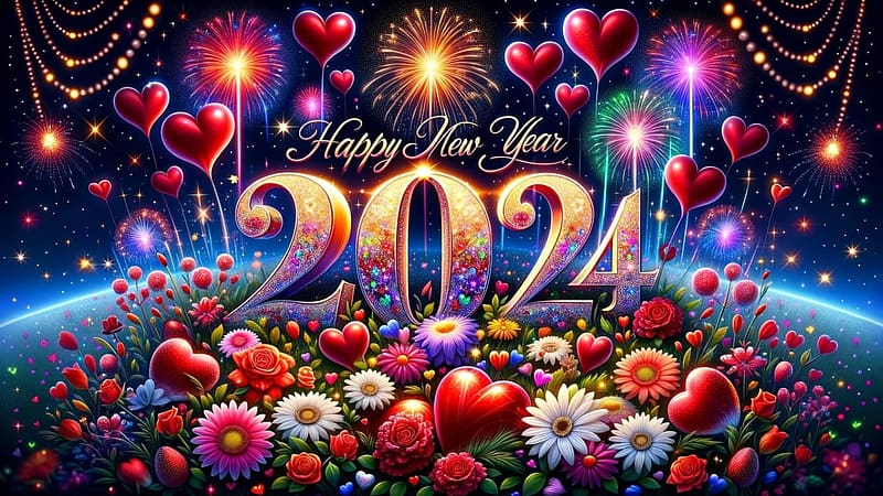 Happy New Year *2024*, 2024, ujevi unneples, boldog uj evet 2024, tuzijatek, ujev, HD wallpaper
