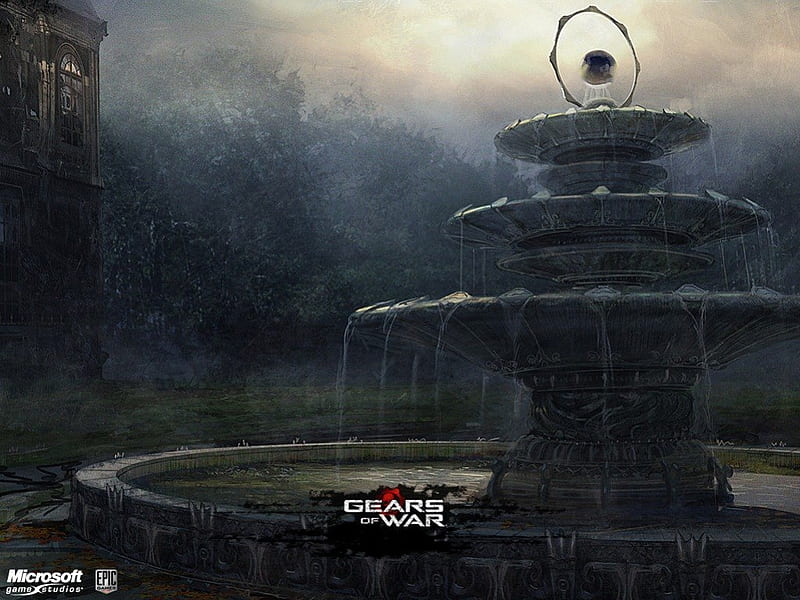 GOW Fountain, gears of war, HD wallpaper