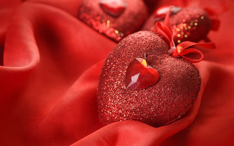 Valentine's day wall, red, strawberry, love, heart, day, silk, valentine, HD wallpaper