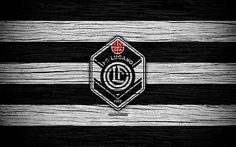 FC Lugano, Swiss football club, Swiss Super League, silver logo, gray  carbon fiber background, HD wallpaper