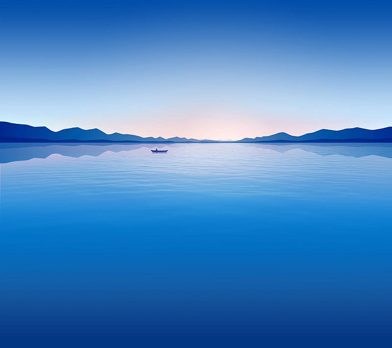 Boat, blue, cool, immensity, lake, like, man, new, sea, silence, top, HD wallpaper