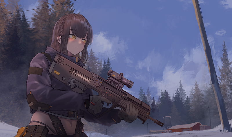 Anime, Original, Girl, Gun, HD wallpaper