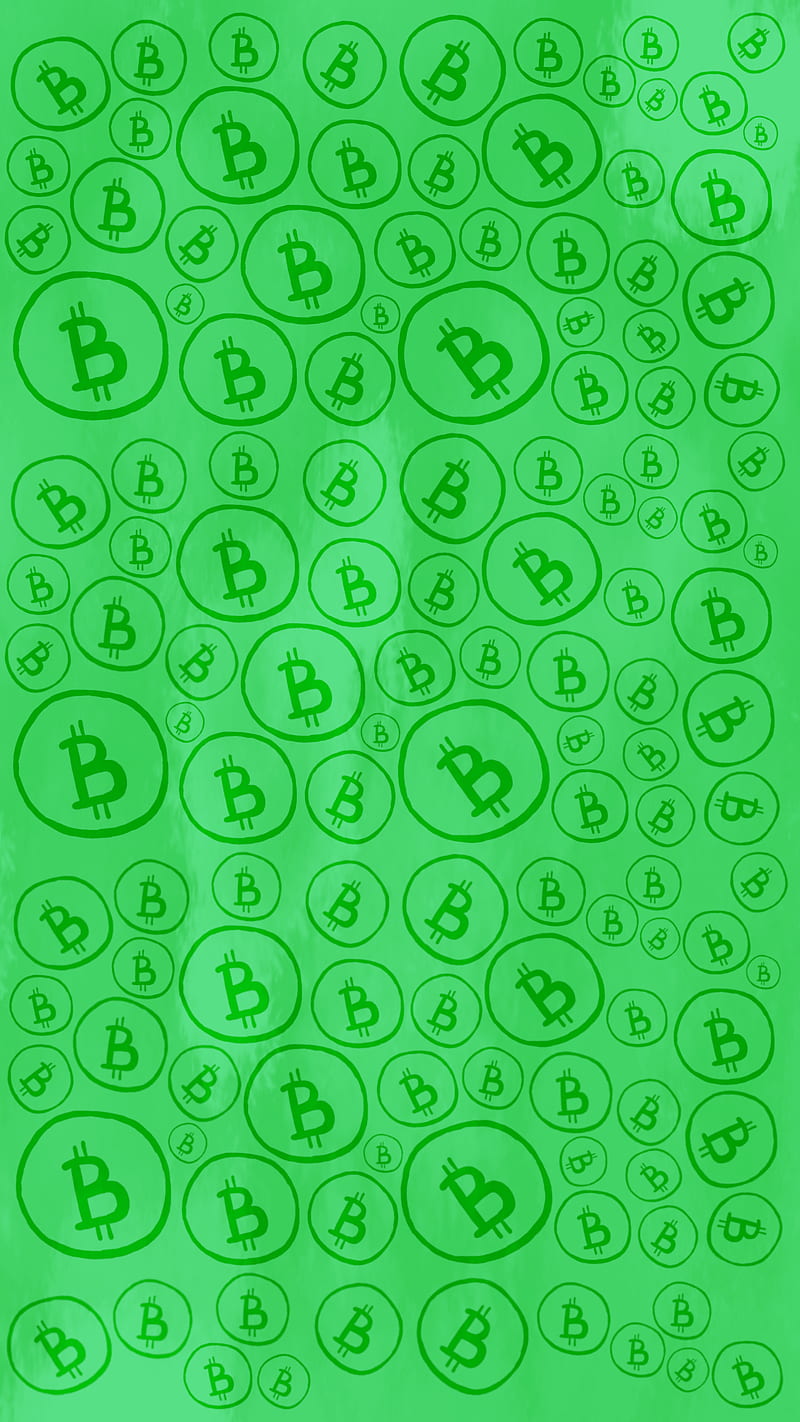 BitCoin, blockchain, cash, cryptocurrency, drawing, green, internet, money, pattern, texture, HD phone wallpaper