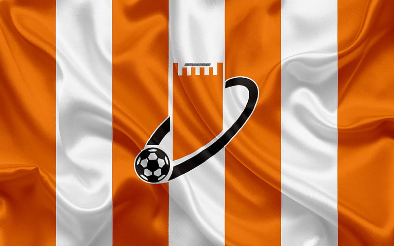 Ajman Club logo, orange white silk flag, emblem, silk texture, emirate  football club, HD wallpaper | Peakpx