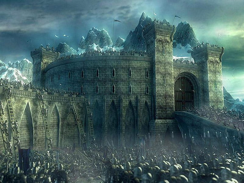 castle fortress Helms Deep –, Deep Art, HD wallpaper