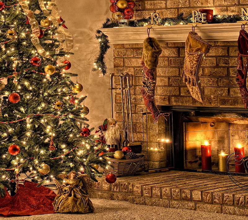 Christmas Decor, holiday, tree lights, HD wallpaper