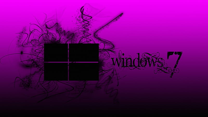 Windows 7 black pink, windows, black, logo, pink, HD wallpaper