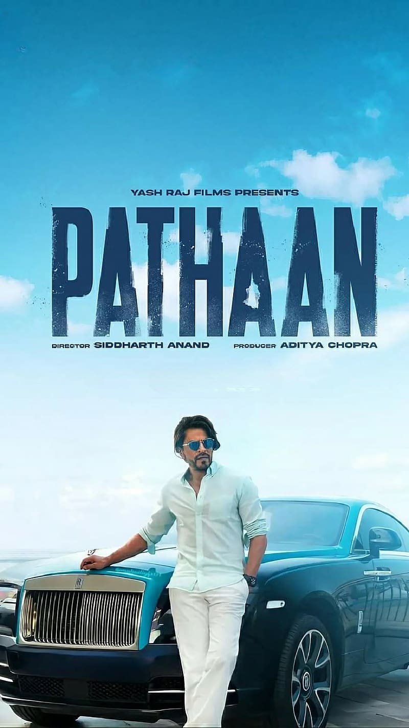 Pathan Movie, Shahrukh Khan With Blue Rolls Royce, shahrukh khan, blue rolls royce, actor, HD phone wallpaper