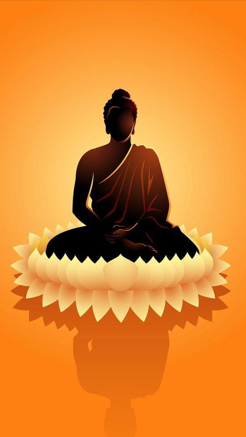 Buddha, black, budha, orange, signs, spiritual, HD phone wallpaper | Peakpx