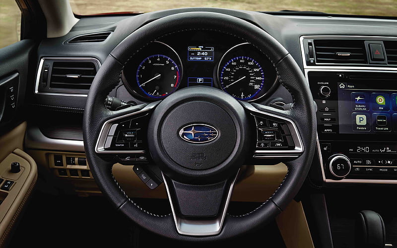 Subaru Legacy interior, 2018 cars, dashboard, new Legacy, Subaru, HD wallpaper