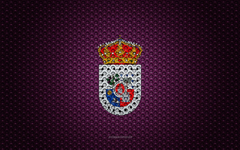 Flag of Soria creative art, metal mesh texture, Soria flag, national symbol, provinces of Spain, Soria, Spain, Europe, HD wallpaper
