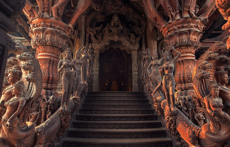 stage, temple, architecture for , section интерьеÑ, Indian Architecture, HD wallpaper