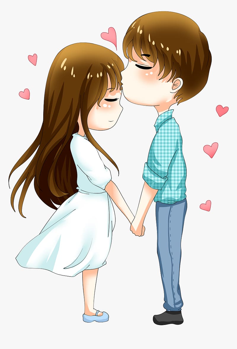 cute cartoon love couple wallpaper