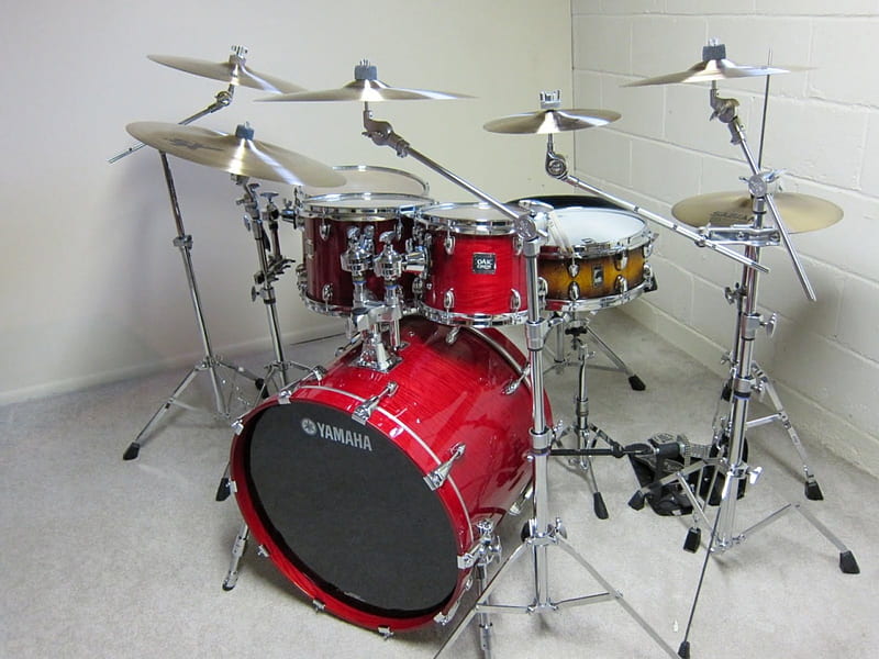 Yamaha Drum Set, drum, instrument, music, rhythm, HD wallpaper