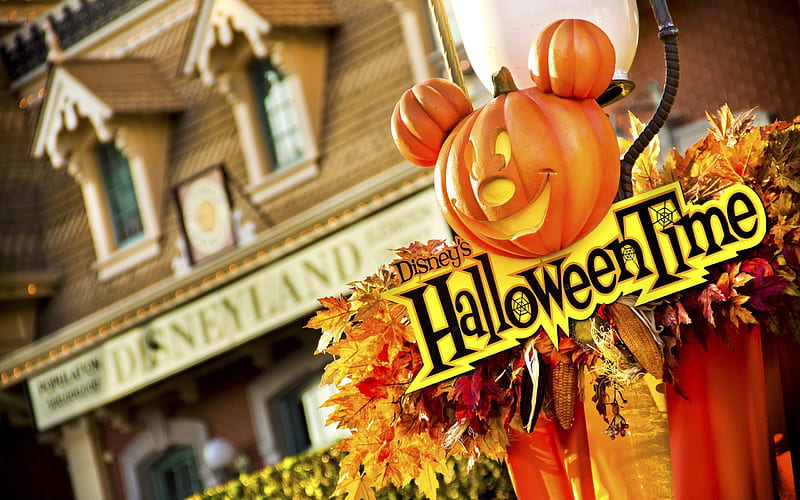 halloween, pumpkin, house, Disney, HD wallpaper