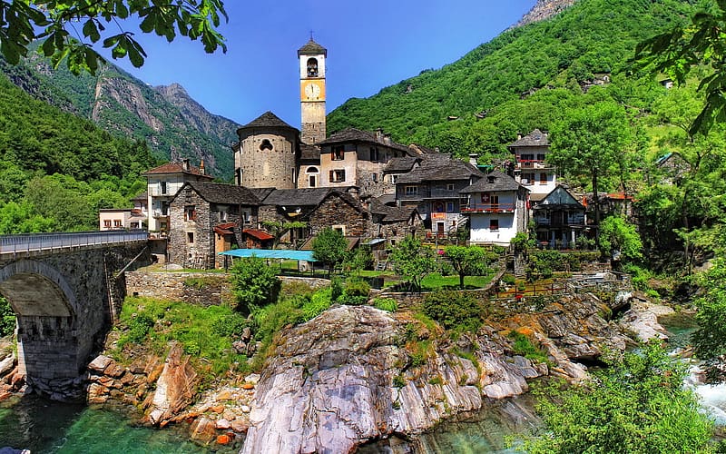 Town, , Ticino, Lavertezzo, Towns, HD wallpaper