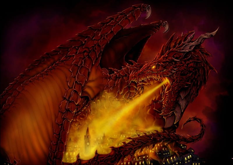 1920x1080px, 1080P free download | Dragon Burning A Village, fire ...