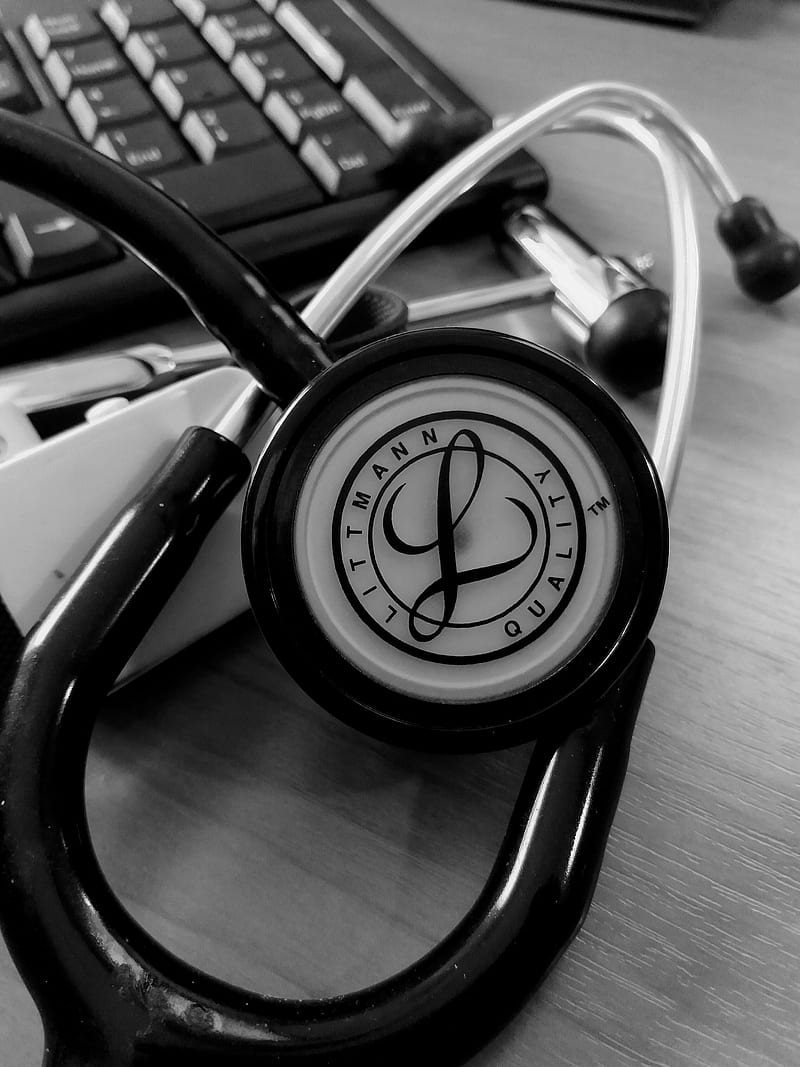 Stethoscope isolated on black background. top view photograph. Stethoscope  isolated on black background. sterile doctors | CanStock