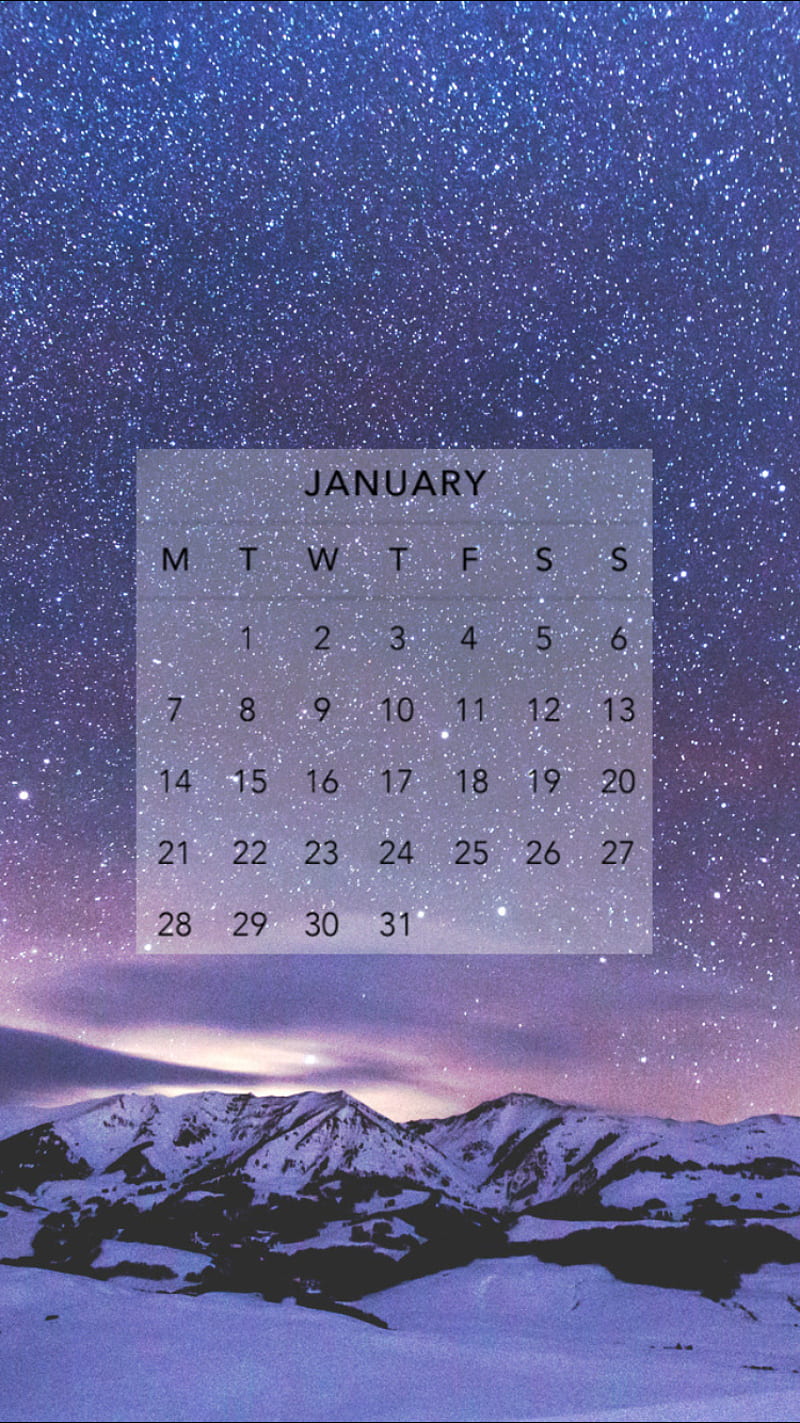 january 2019 desktop calendar wallpaper