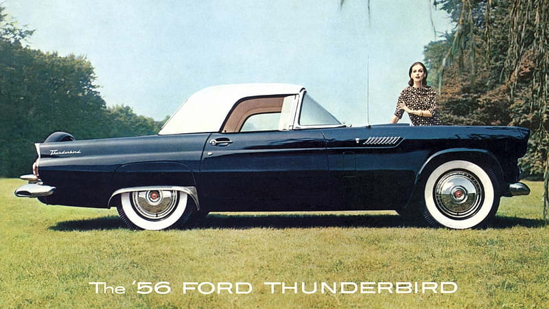1956 Ford Thunderbird-1, Ford Motor Company, 1956 Ford Thunderbird, Ford Backgrounds, Ford Cars, Vintage Ford, Ford , Ford Automobiles, HD wallpaper