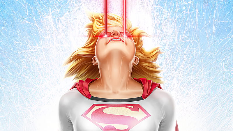 Supergirl Laser Eye, supergirl, superheroes, artwork, artist, HD wallpaper