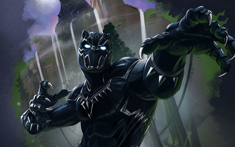 Black Panther, superheroes, 2018 movie, fan art, HD wallpaper