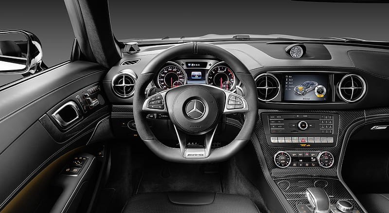 2017 Mercedes-AMG SL 63 - Leather Black Interior with AMG Carbon Trim - Interior, HD wallpaper
