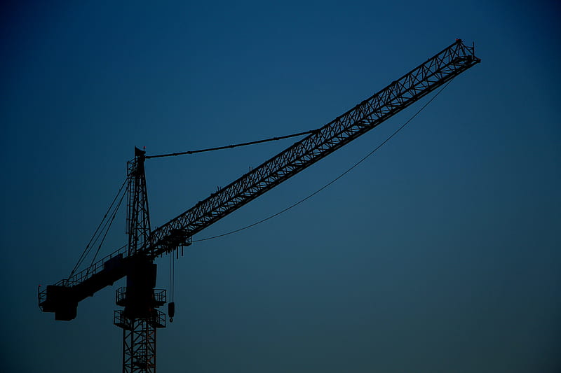 black metal crane tower under blue sky, HD wallpaper