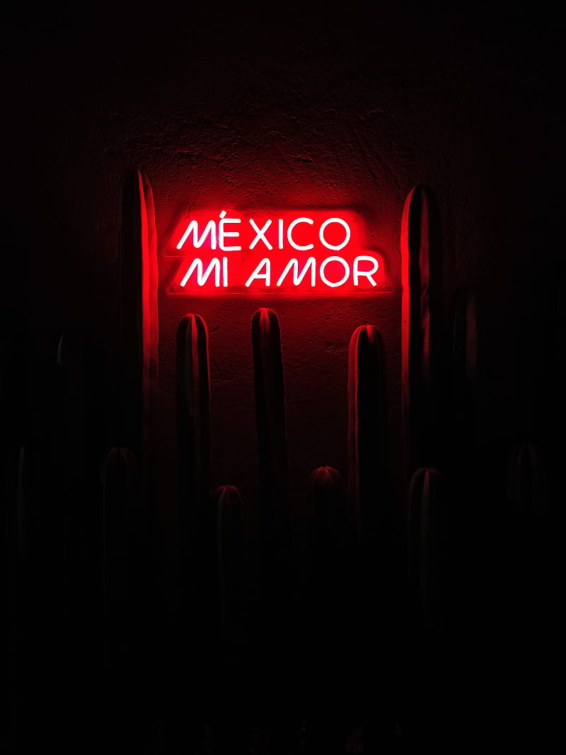 Red Mexico Mi Amor Led Signage, HD phone wallpaper