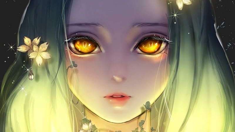 Mobile wallpaper: Anime, Fire, Smile, Yellow Eyes, Earrings