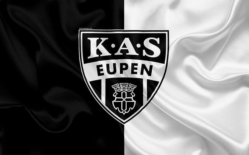 Eupen FC Belgian Football Club, logo, emblem, Jupiler League, Belgium Football Championships, Eipen, Belgium, football, silk flag, HD wallpaper