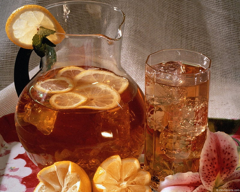Ice Tea, food, fresh, drinks, fruits, tea, lemon, ice, drink, HD wallpaper