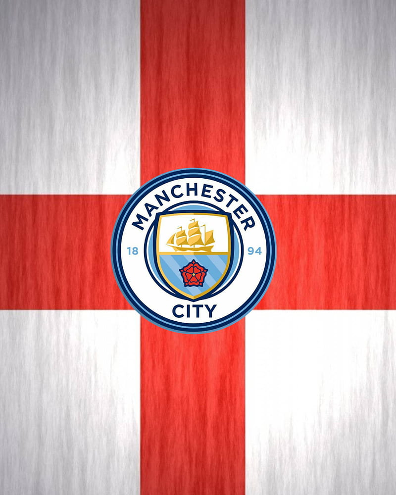 Manchester City, city, england, football, football club, man city, man city fc, manchester, premier league, st george flag, HD phone wallpaper