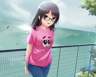 Cute Anime Girl with Glasses 4K Wallpaper iPhone HD Phone #4030f
