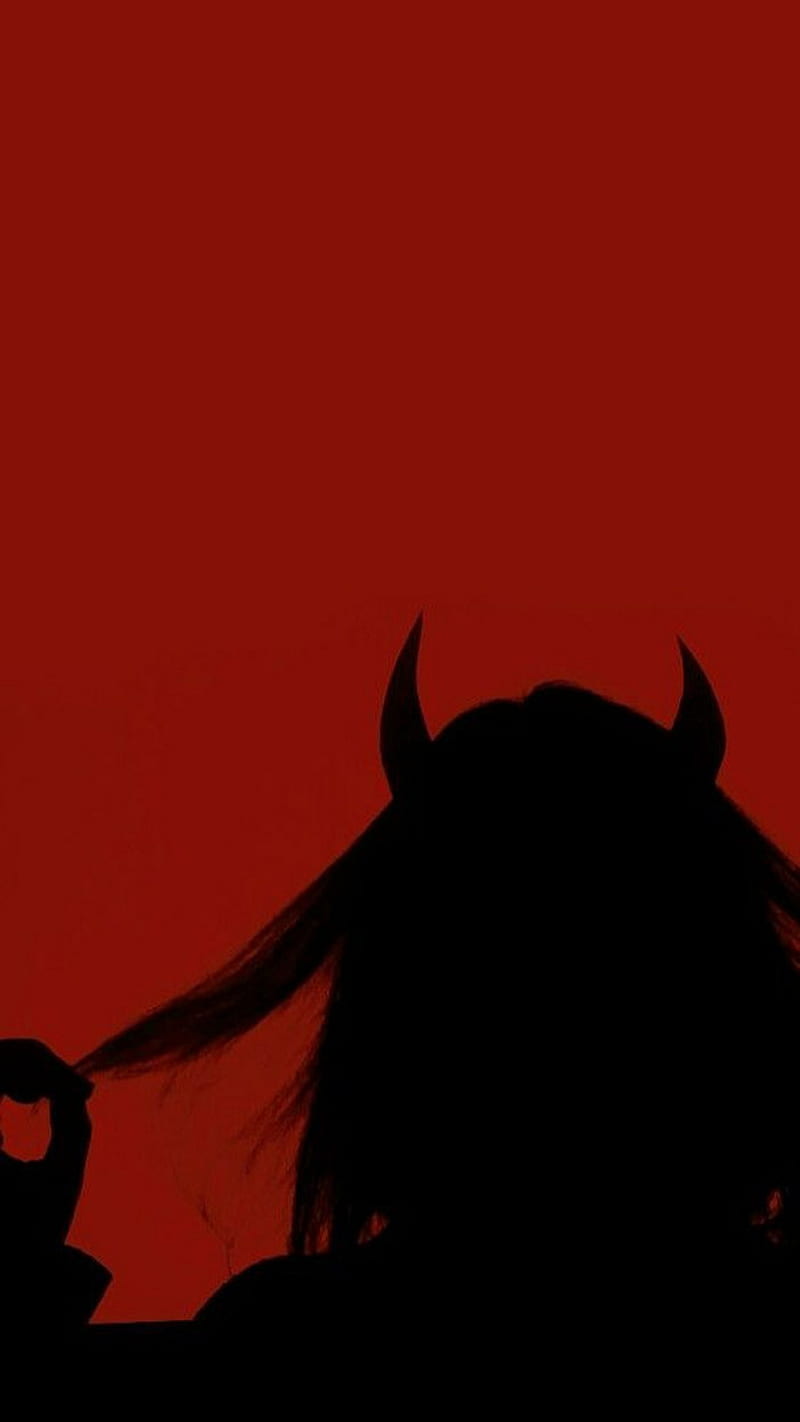 Devil Girl, aesthetic, demon, hell, red, tumblr, HD phone wallpaper