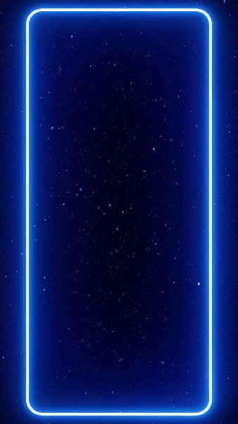 Neon 3D Frame, amoled, blue, border, edge, glow, oled, star, HD phone wallpaper