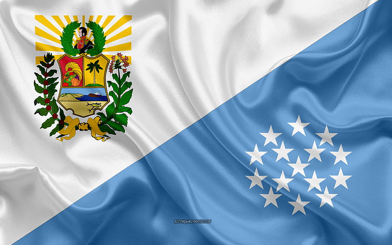 Flag of Sucre State silk flag, Venezuelan State, Sucre State, silk texture, Venezuela, Sucre State flag, states of Venezuela, HD wallpaper