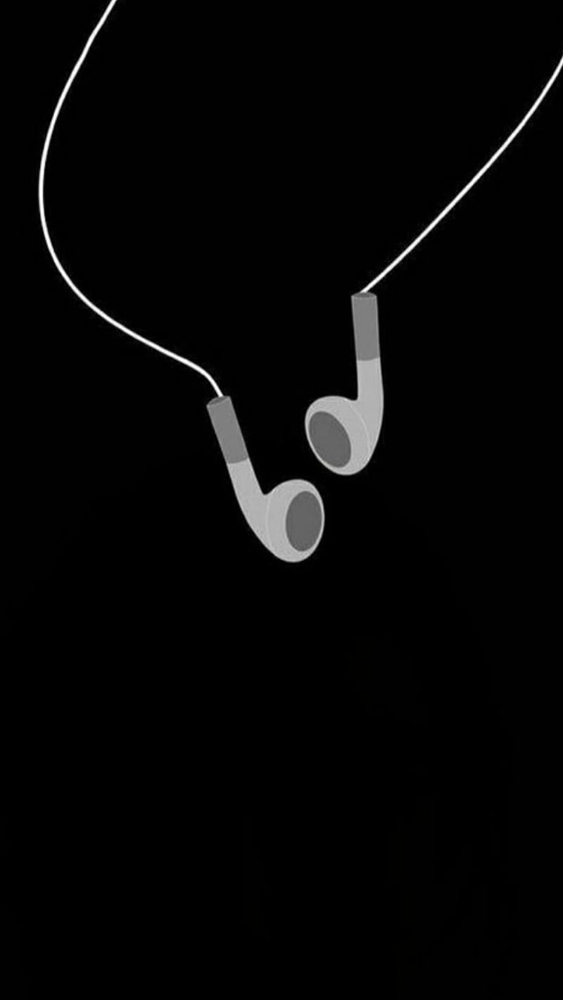 Headphone Love, black, lineage, listen, music, simple, smile, switch, HD phone wallpaper