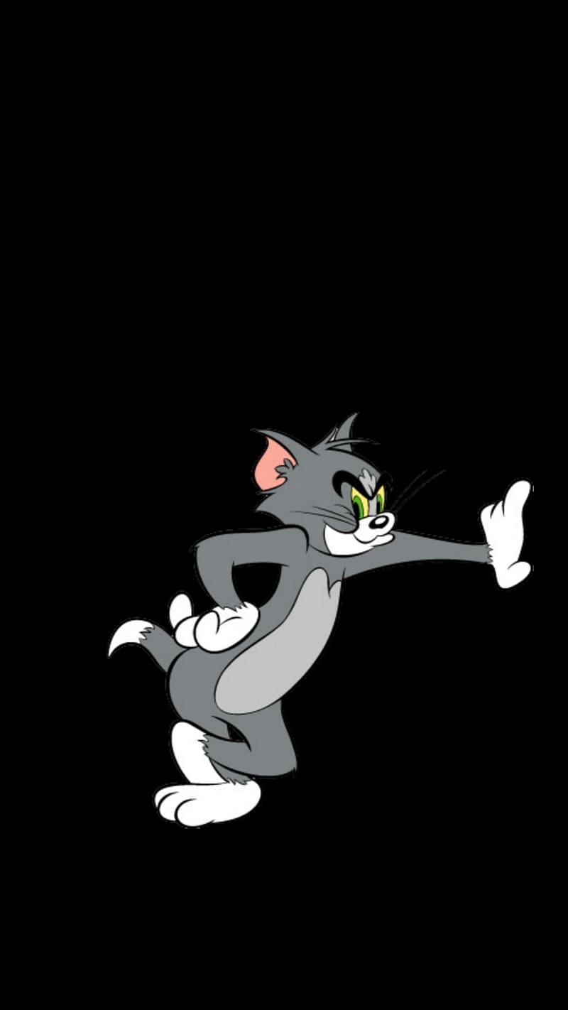 Tom And Jerry .black.tom, tom and jerry , black, tom, anime, jerry, cartoon, HD phone wallpaper
