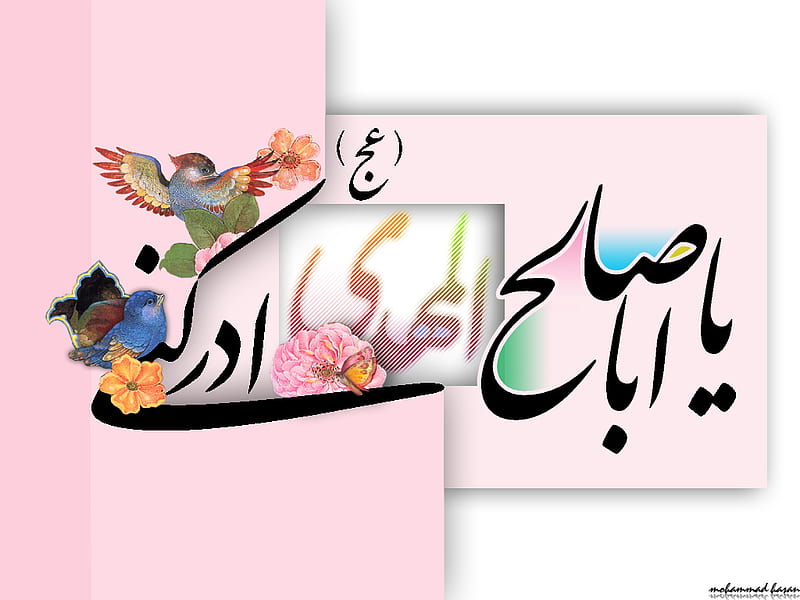 aba saleh, calligraphy, flower, bird, persia, HD wallpaper