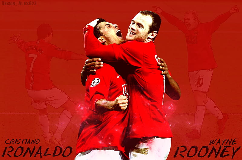 Cristiano Ronaldo and Wayne Rooney, Once upon a time, Deadly duo, Double R, Manchester United, HD wallpaper